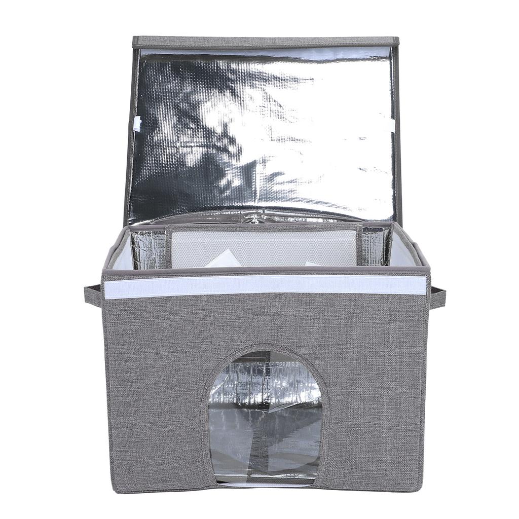 Pet Cooling House Foldable Portable Long Lasting Cat Dog Cooling Ice House for Home Outdoor Travel Gray