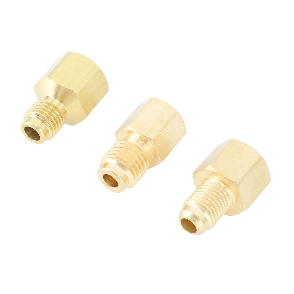 3pcs Air Conditioner Brass Adapter Durable Vacuum Adapter Portable Charging Vacuum Port Adapter for
