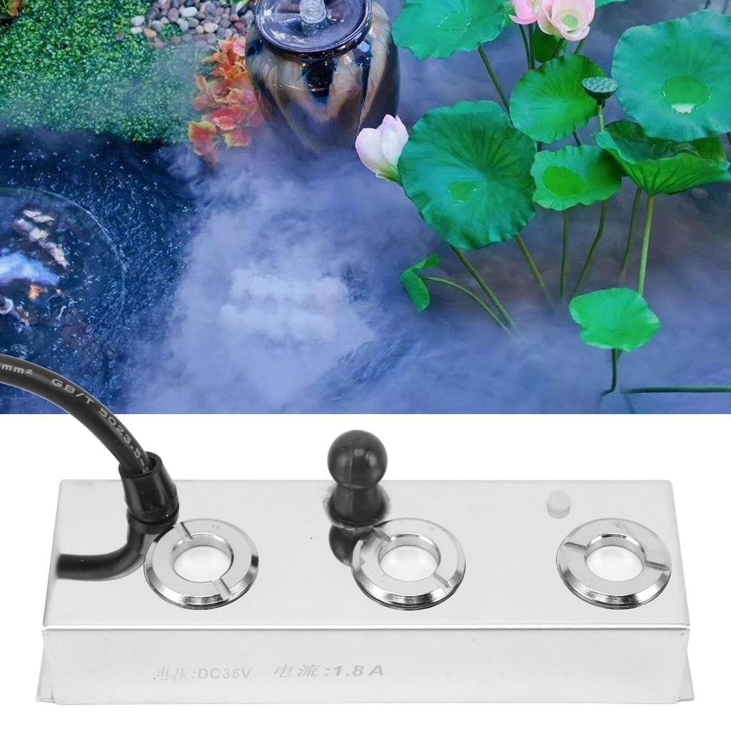 Nebelmaschine Geräusch 304 Edelstahl 3 Köpfe IP67 Wasserdicht Automatische Stromausfall Nebelmaschine Vernebler für Gewächshaus Garten Rasen Teich