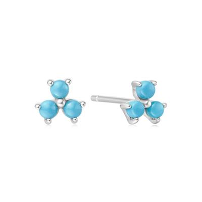Pendientes de botón ANIA HAIE Flor de loto Turquesa Plateada Plata 925 E063-04H