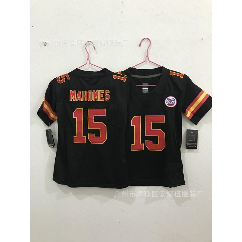 Kids Boys American Football Jersey Kansas City Chiefs Style Cotton Blend Sport Uniform Practice Fan Wear