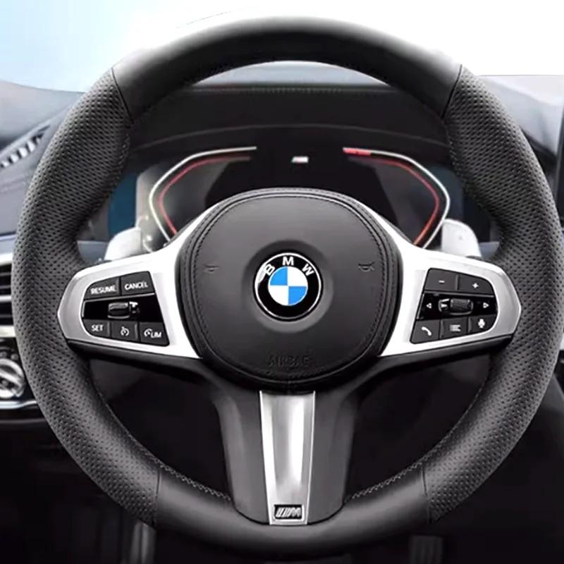Hand Stitched Non-slip Car Steering Wheel Cover  for BMW M Sport G30 G02 X5 F40 F41 g82 M4 DIY Soft Suede Car Interior