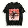 West Coast California Sunset Palm Tree Casual Short Sleeve Tee Pure Cotton T-shirt