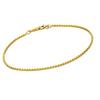 [Shinjuku Gin No Kura] Gold Venetian Chain Bracelet, 1.4mm Wide, 17cm, Silver 925, 24K Gold, Coated, Box Chain, Square