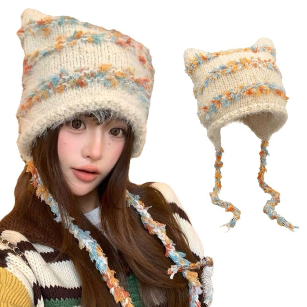 Ear Protection Winter Hat Warm Beanie Hats Fashion Knitted Cap  Winter