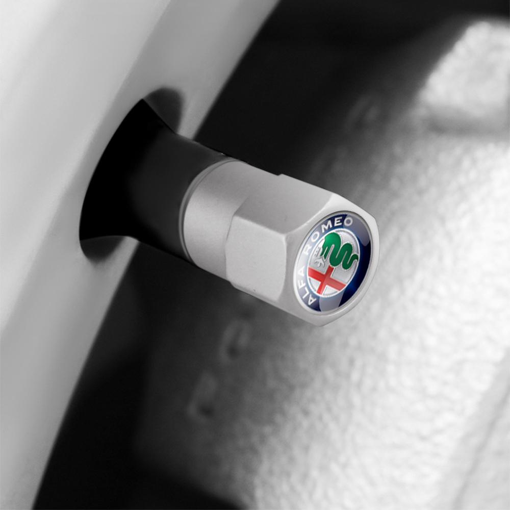 4Pcs Car Logo Emblem Wheel Valve Cap Auto Exterior Accessories For Alfa Romeo Giulia Stelvio Giulietta 19 147 Mito Tonale Brer ysdf45