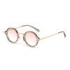  New Retro Round Punk Women Sunglasses Fashion Gradient Leopard Tea Shades UV400 Men Sun Glasses
