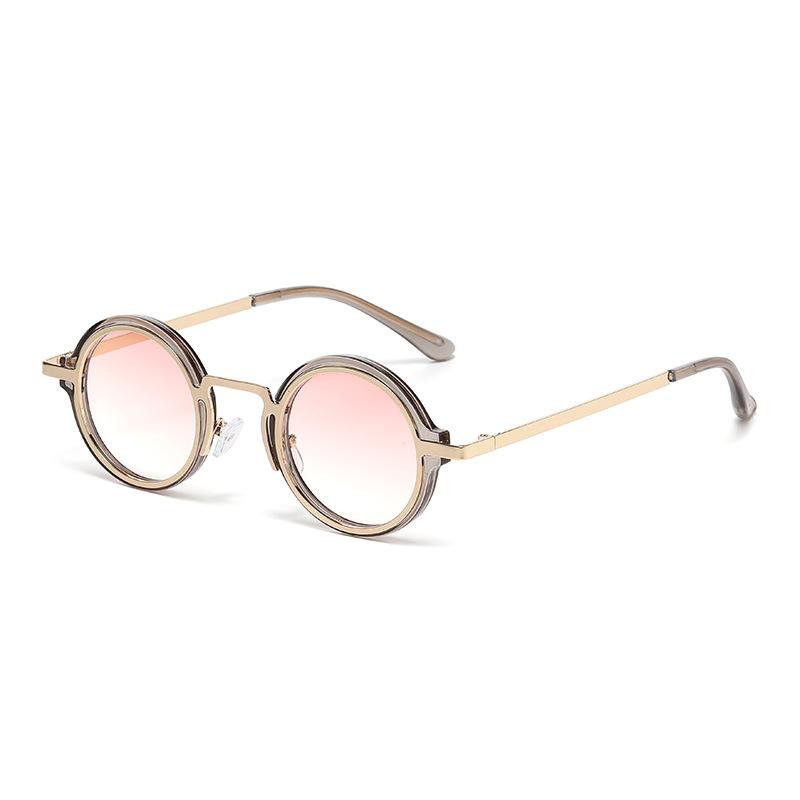New Retro Round Punk Women Sunglasses Fashion Gradient Leopard Tea Shades UV400 Men Sun Glasses