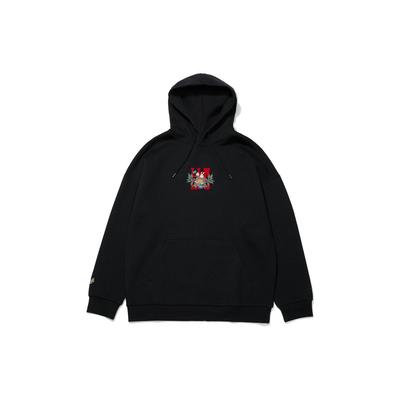 Lining Seria Sportowa Progress Daily W Roku Królika Złotego Edycja Noworoczna Nadruk Logo Bluza z Kapturem Pulower Unisex Top Czarny AWDT013-4
