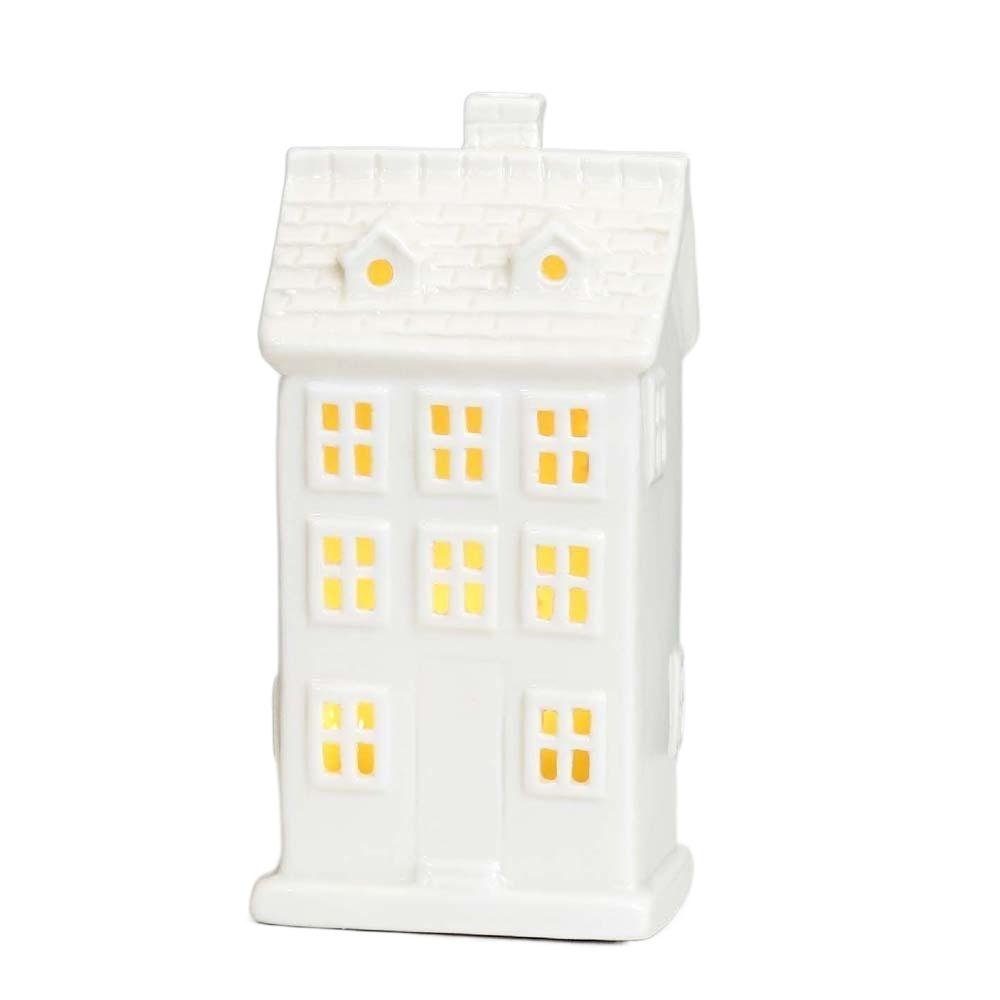 Button Batteries Christmas Atmosphere Lights Ceramic House-shaped Night Lamp  Birthday Present