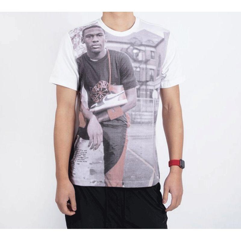 Air Jordan 1 Photo Classic Print Short Sleeve T-Shirt Men Tops White AT8918-100