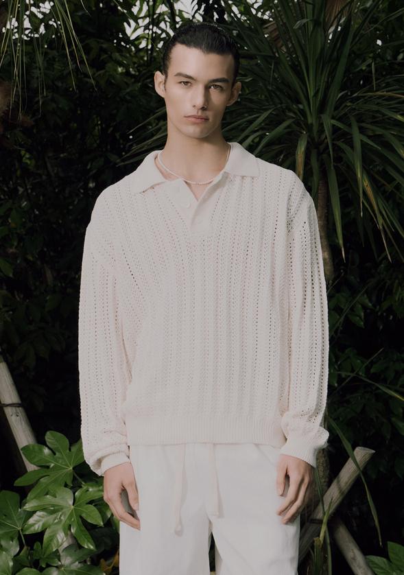 Savage Crochet Knit Pullover - Ivory L(100-105)