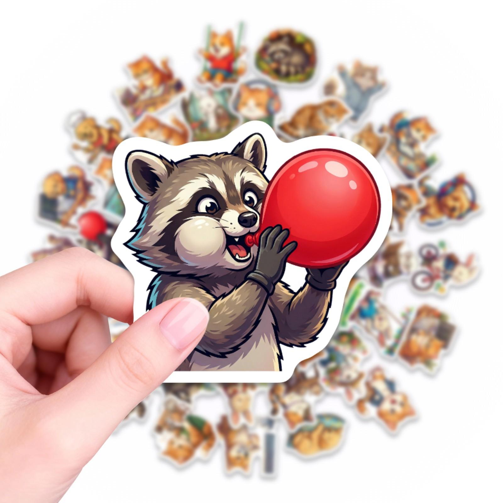 

50 Animal Daily Graffiti Stickers Waterproof Hand Account Decorative Stickers Children S Fun Stickers
