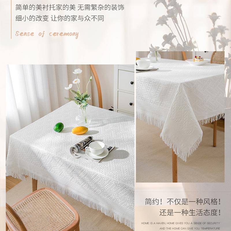 Cotton And Linen Tablecloth Rectangular Coffee Table Fringed Lace Tablecloth Photo Light Luxury Table Cloth Round Table Cloth Camping