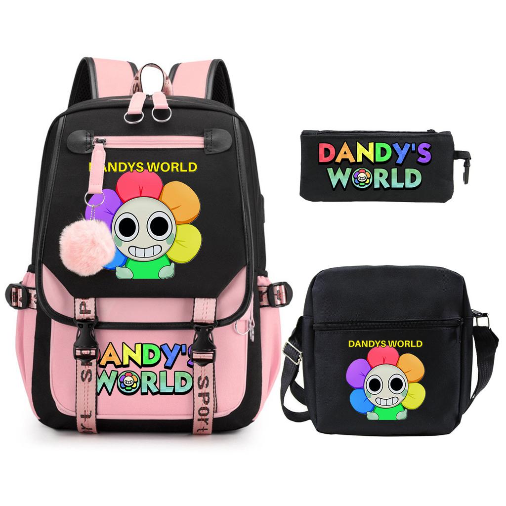 Dandy's World School Trend Children's Backpack Set Large Capacity Primary and Secondary School Student Leisure Bag