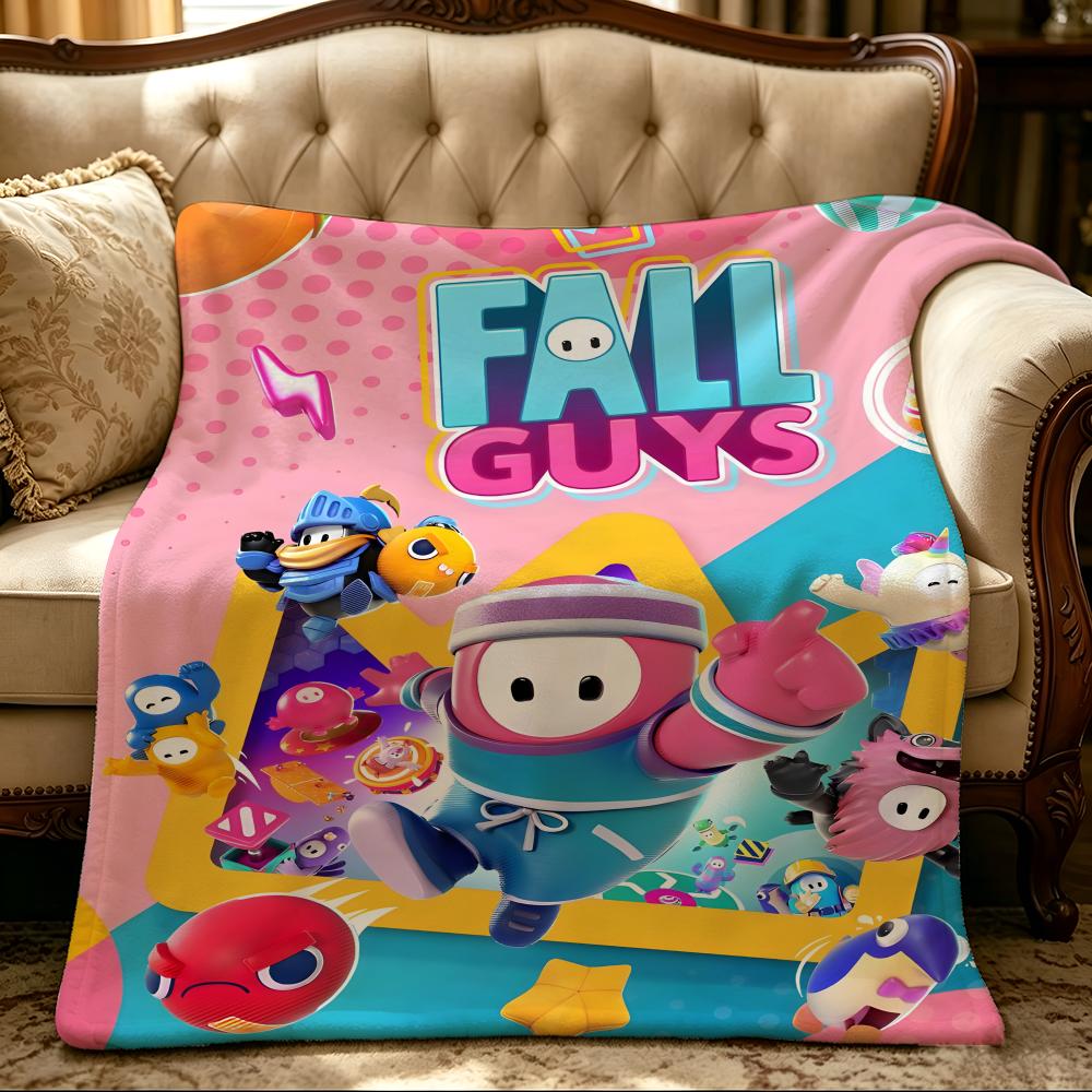 Game F-Fall Guys-s Throw Thick Comfort Flannel Quilt, Multi-scene Use Indoor Outdoor Daily Nap
