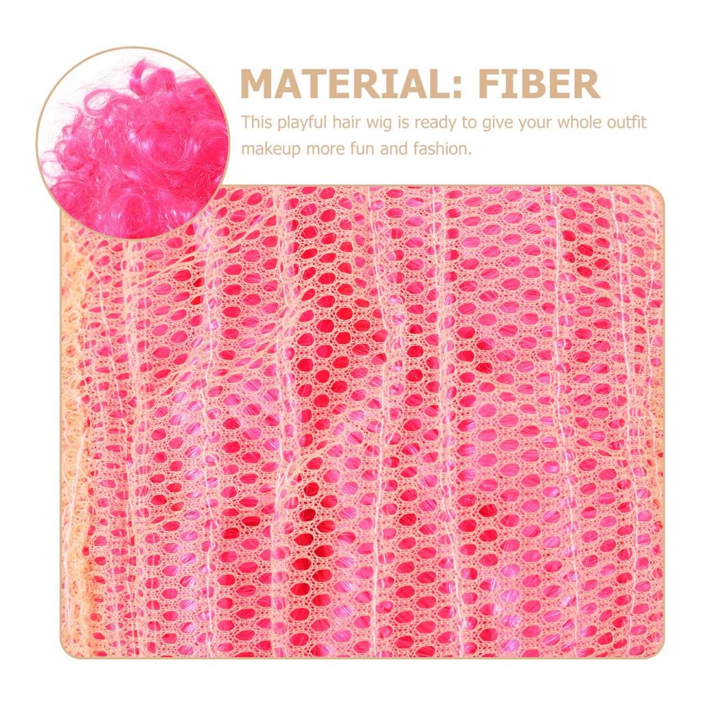 LEDMOMO Halloween Clown Afro Fluffy Ball Clown Party Pink Wig, Wig, Shape, Unisex, Lightweight, Hair, Costume, Wig,