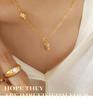 European Winter Zircon Hexagram Pendant Necklace In 18K Gold-Plated Titanium Steel