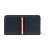 Bally Logo Zipper Long Leather Wallet Men Wallet Dark-Blue 6310123