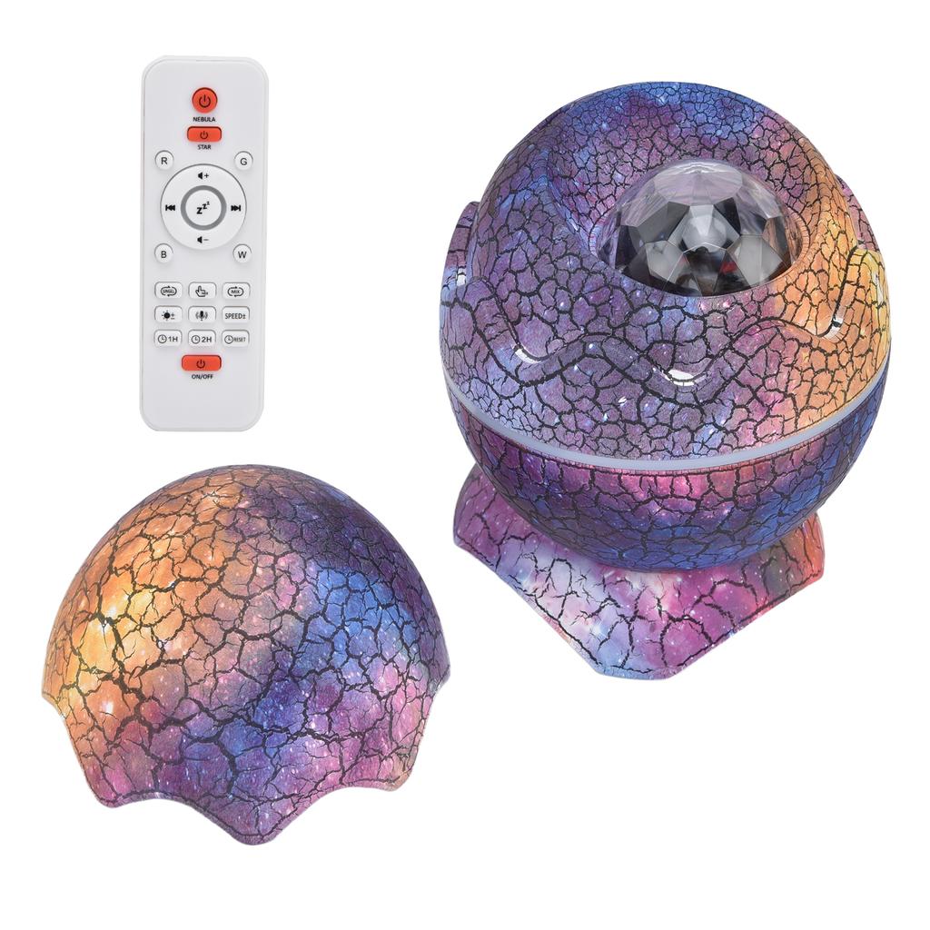 Dinosaur Egg Star Projector Adjustable Angle White Noise Bluetooth Night Light Projector with Remote Control