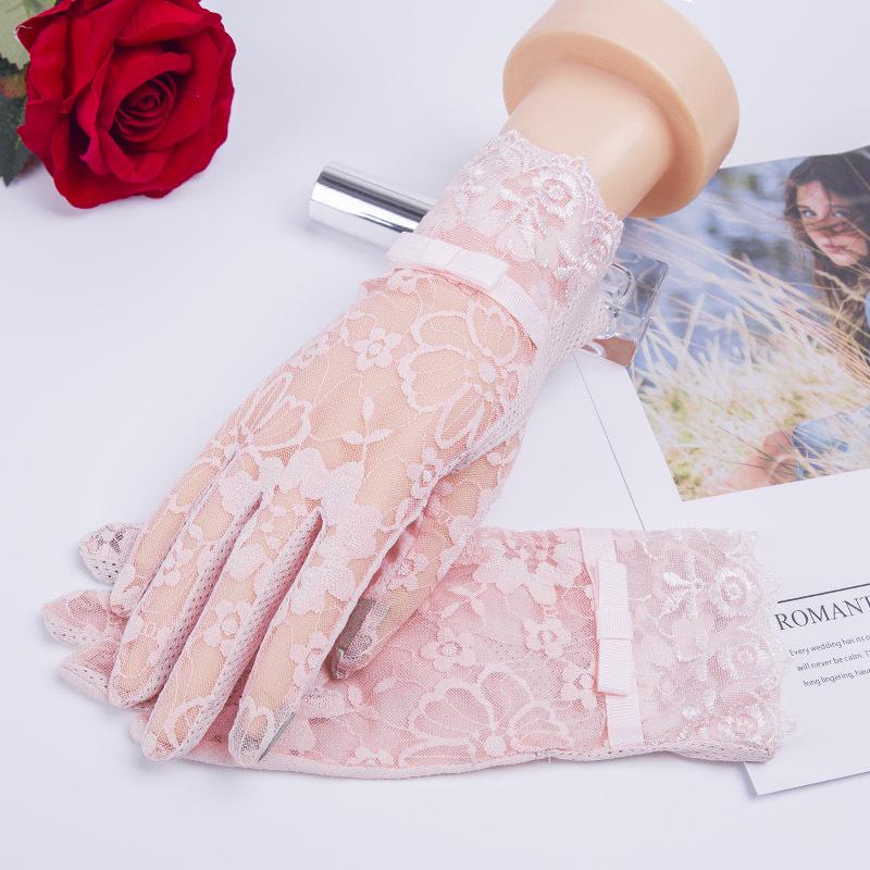 Dámské letní jezdecké krajkové sluneční rukavice - Protiskluzový design s dotykovou obrazovkou