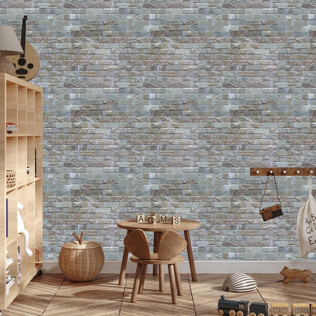 Colorful Bricks Wallpaper with 3D Effect for Living Room and Bedroom 50x1000