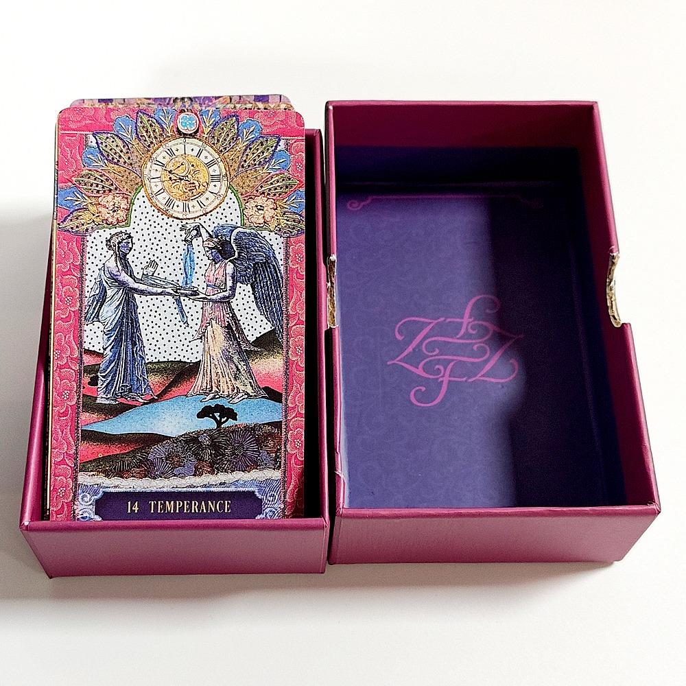 Pachetul de Tarot The Zerner-Farber cu Dublă Gravură, 78 de Cărți de Tarot cu Artă Colaj, Instrument Spiritual de Divinație în Cutie Rigidă 10.5*6cm