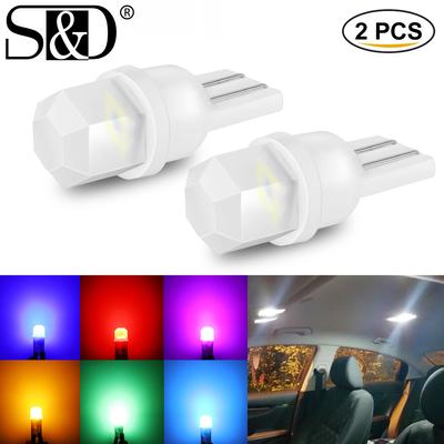 2Pcs Ceramic T10 W5W LED Bulb 194 168 Led Canbus 4SMD 3014 Car Interior Lights Wedge Side Marker Clearance Auto Lamp 12V White