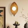 Wabi-Sabi Japanese Leaf Wall Lamp: Designer Lighting for Living Room, Bedside, or Retro Decor