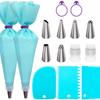 1set Piping Bags and Tips Set Cake DIY Decorating Kit with Stainless Steel Nozzle Reusable Silicone Pastry Cake Decorating Tools
