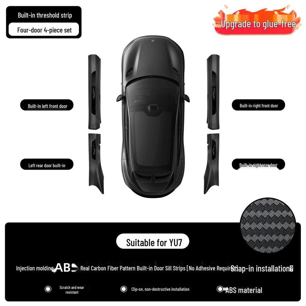 Xiaomi YU7 Adhesive-Free Carbon Fiber Welcome Pedal & Rear Bumper Protector