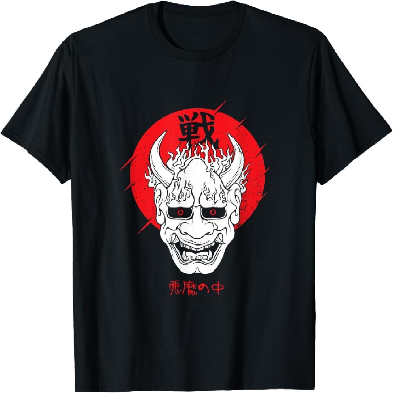 Эстетичная японская маска демона ёкая они harajuku Футболка S
