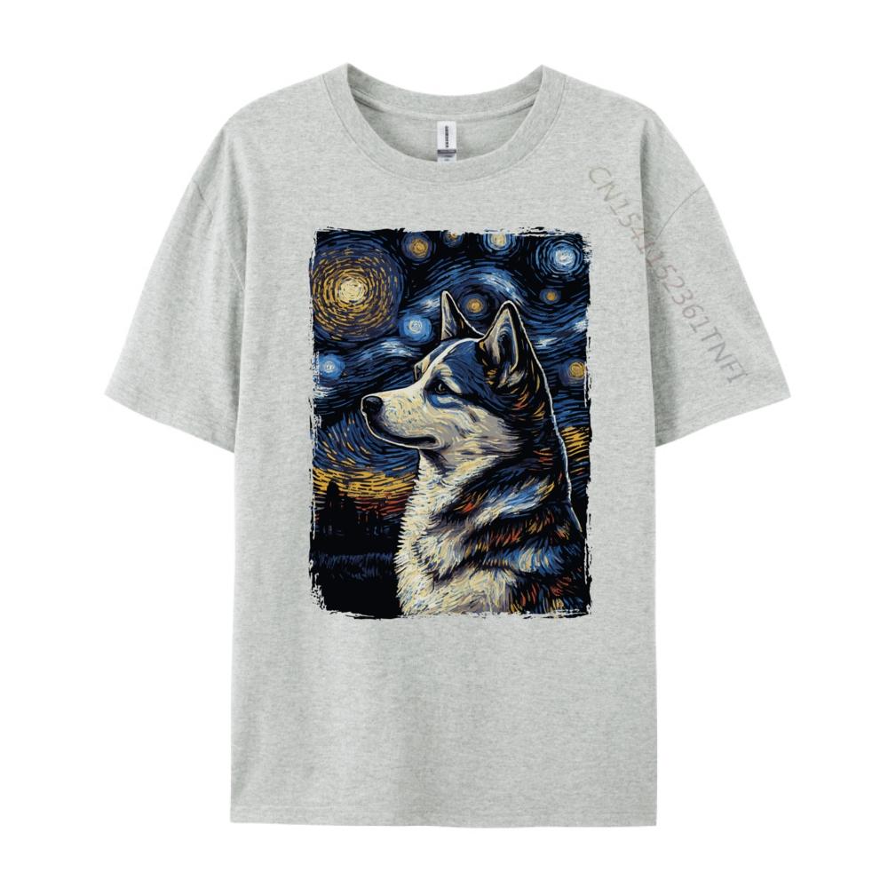 Husky Starry Night Sports T Shirt Men Mens Shirts Group Graphic T Shirts Woman Tshirt