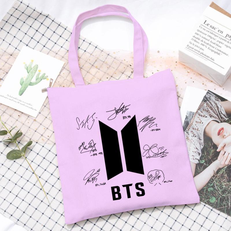 Korean Style Printed Canvas Tote Bag for Women Men Large Capacity Commuter Shoulder Handbag Fashionable Daily Outing Purse KTB