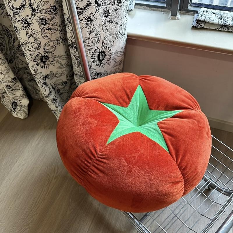 Thickened Cushion with Tomato-Shaped Pillow Vegetable Mushroom Persimmon Round Cushion Pad for Window Seat Pillows for Bedroom
