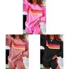 Relaxed Female Pullover Set With Color Block Pattern For Autumn Winter Casual Wear