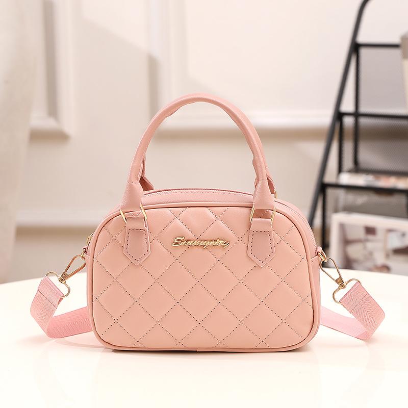 Fashion New Diamond Single Shoulder Women's Bag Solid Color Simple Temperament Small Bag Women's Bag Versatile Texture Shoulder Messenger Bag