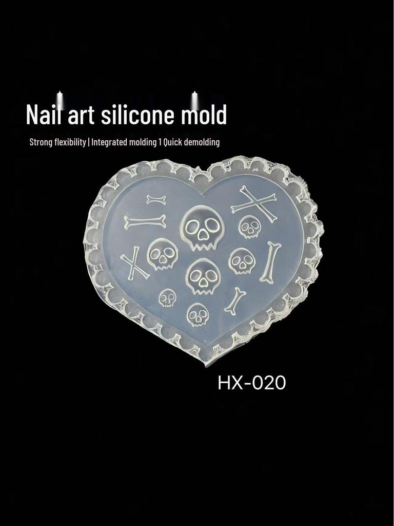 Nail Art Silicone Mold: Goldfish, Ghost, Skull, Snowflake & Cartoon Shapes