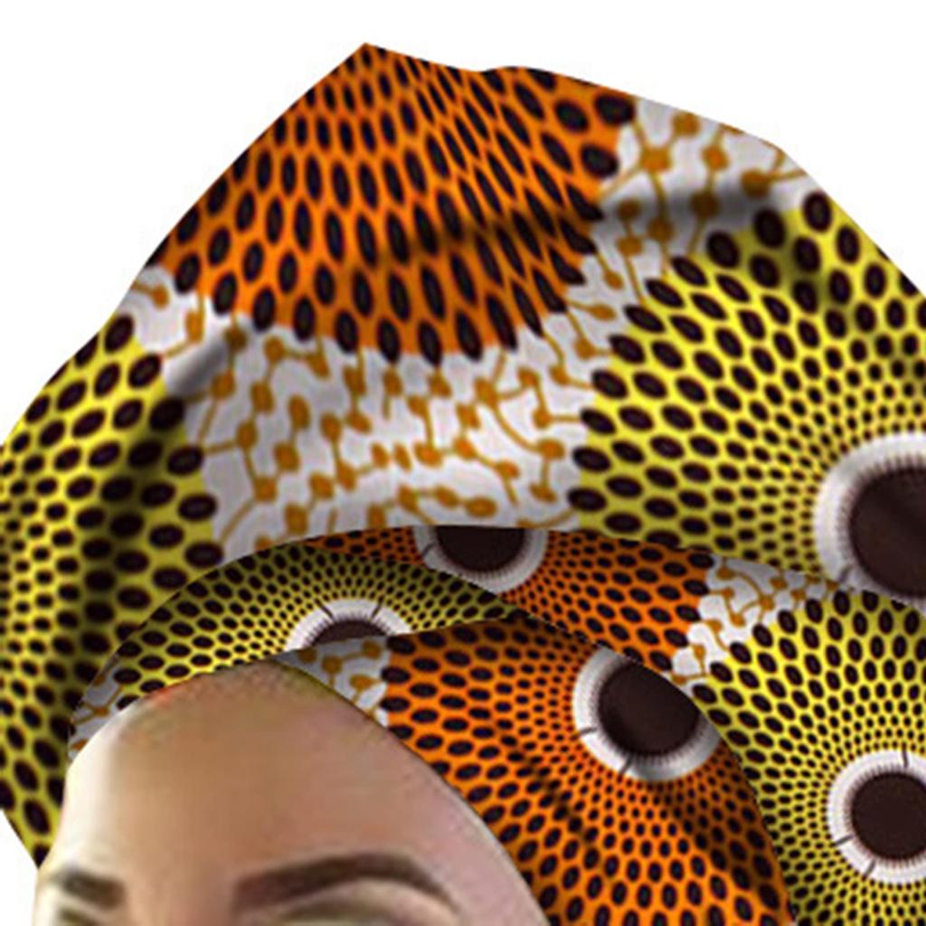 KINOKINO African African African Circular 6 Fabric, Print, Fabric, Circle, Round, (Orange, Yellow, Yards)