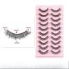 10 Packs of High Imitation Mink Hair False Eyelashes Natural Simulation Thick Curled Eyelashes