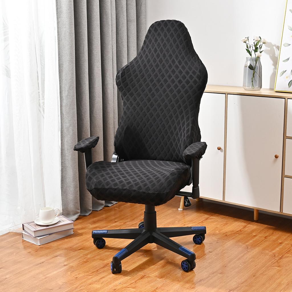 1set Universal Elastic Jacquard Gaming Chair Cover Stretch Dustproof Seat Protector Home Office Swivel Computer Chair Cover