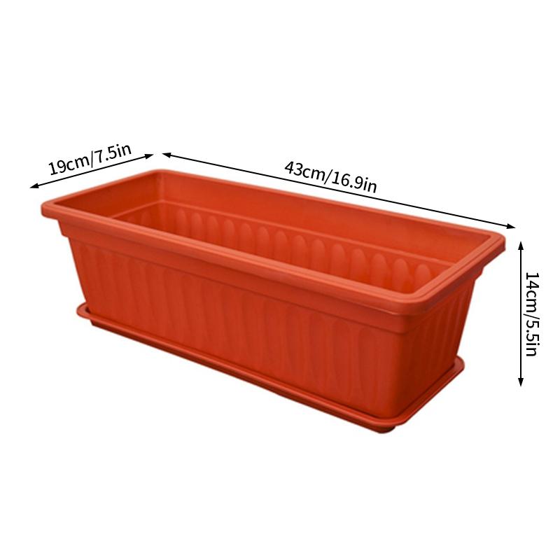 

Прямоугольный длинный цветочный горшок Пластиковые утолщенные кашпо для двора, балкона, посадки овощей, садоводства, горшок для растений оптом красный