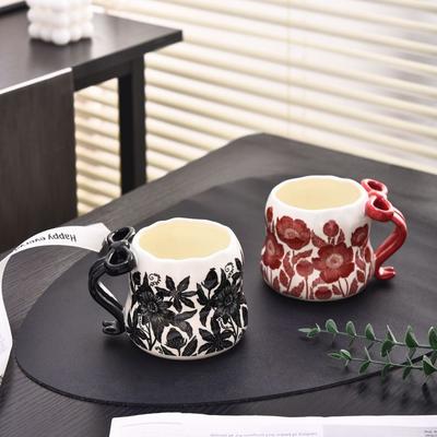Vintage Lolita Schleife Tasse Keramiktasse Kreative Leichte Luxus Heim Büro Nachmittagstee Kaffeetasse