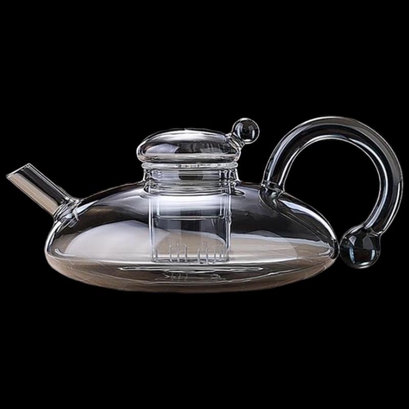 Nufeng Heat-Resistant Glass Tea Pot with Black Lid
