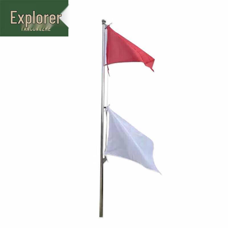 3-Meter Red and White Ground-Insertable Referee Signal Flag