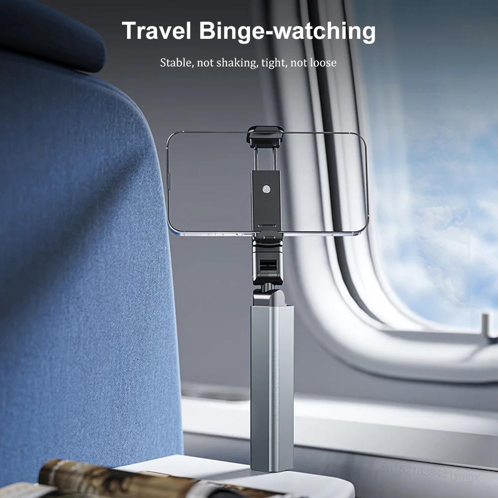 Phone Holder Travel Airplane Portable Stand for Cell Phone Foldable Adjustable 360° Rotatable Selfie Holding Train Seat Stand