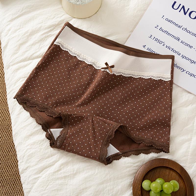 Big Size Lady Spring and Autumn Pure Cotton 10A Antibacterial Extension Crotch High Waist Small Flat Angle Briefs