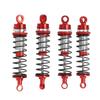 Front Rear Shock Absorbers Aluminum Alloy Front Rear Shock Damper for Traxxas Latrax Teton 1 18 RC Car Red