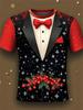 Christmas Men's T Shirt 3d Print Fake Suit Costume Casual Tee Fashion Crew Neck Short Sleeve Party Cosplay T-shirts Male Clothes