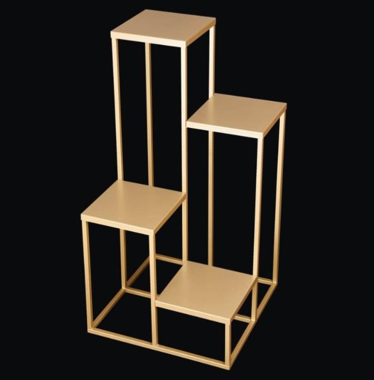 Nowoczesny Kwietnik Loft Złoty Simple 12 099/K-12-4K-75Z